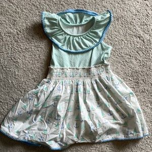 Shrimp and Grits Kids nautical print twirl dress. Like new!
